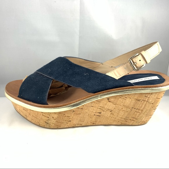 navy blue cork wedges